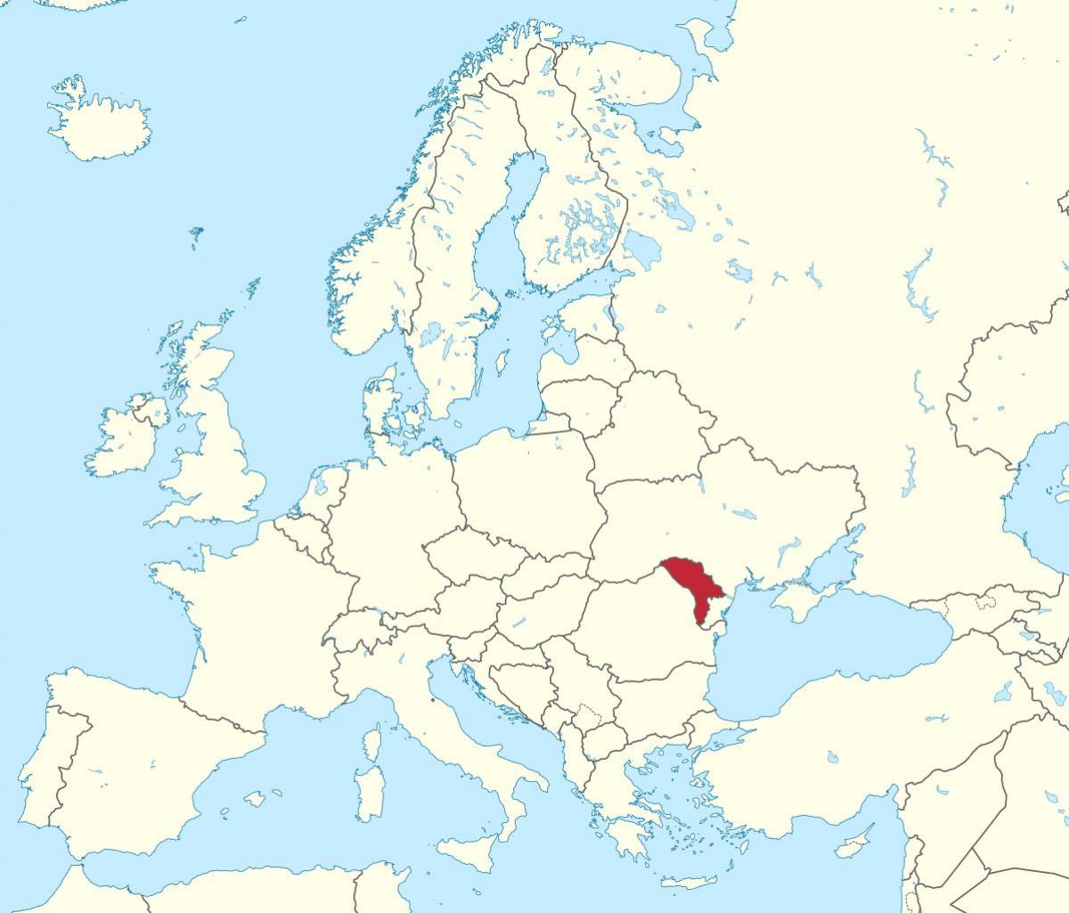 Карта Молдавије Европе